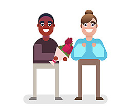 卡通创意男女矢量元素