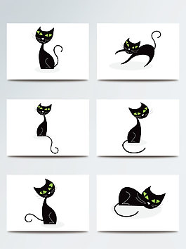 小猫素材ai猫咪设计黑色