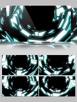 绿白色方块光波视频素材