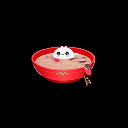 手绘卡通汤圆psd装饰素材