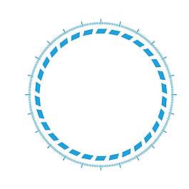 卡通蓝色立体圆圈png元素