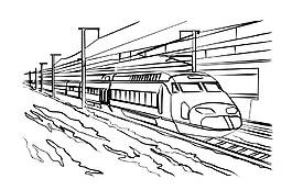 铅笔画高铁设计图png元素