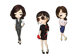卡通女性形象png元素