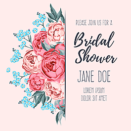 粉色唯美花朵插画