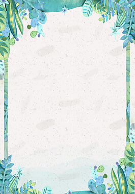 春季清新绿色植物初春促销海报