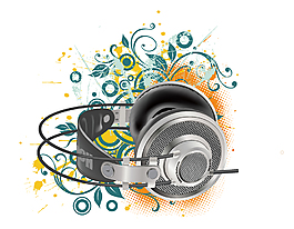 创意卡通耳机矢量元素