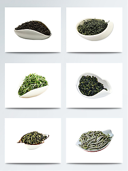 碟子里的谷雨茶叶元素素材