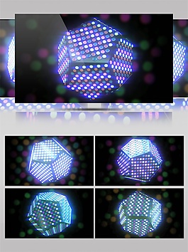彩色立体魔方动态视频素材