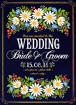 清新唯美小白菊花插画