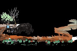 素描清明节装饰素材