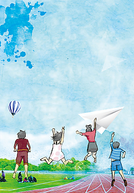 手绘卡通毕业季背景