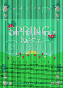 唯美春季促销海报设计