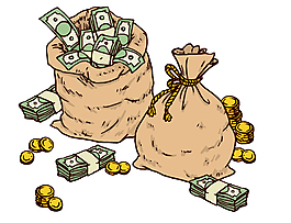 卡通创意钱袋矢量元素