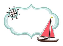 卡通帆船船埵对话框png元素