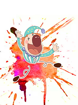 卡通喷绘小丑愚人节元素设计