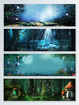 奇特的魔幻森林背景
