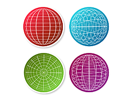 卡通多彩圆圈矢量元素