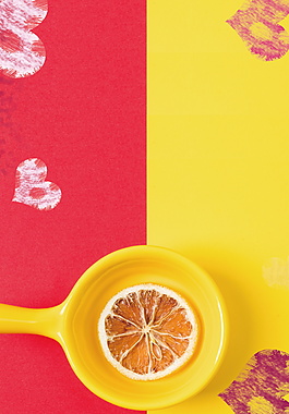 彩绘春季柠檬海报背景设计