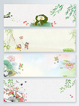 清新暖春banner海报背景