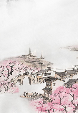 彩绘春天气息海报背景设计