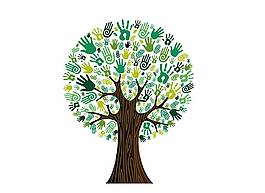 卡通手掌绿树png元素