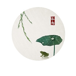 传统谷雨元素设计