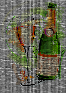 涂鸦手绘酒水插画