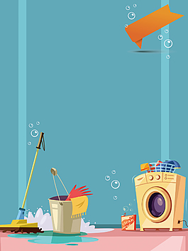 清新蓝色底纹气泡广告背景