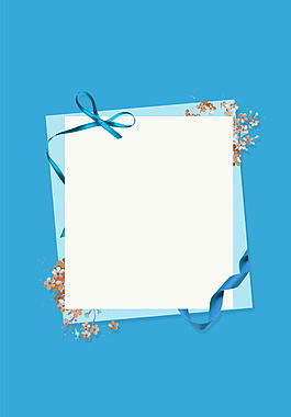 蓝色丝带装饰元素设计