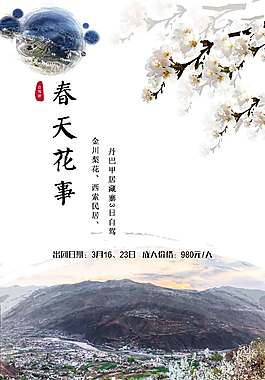 春天花事梨花海报