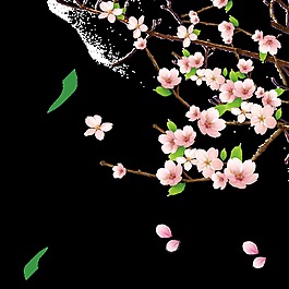 清明桃花元素设计