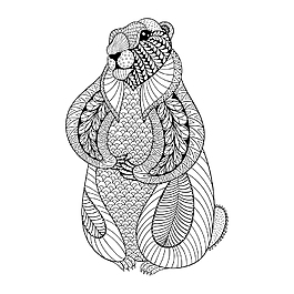 卡通艺术黑白小松鼠插画