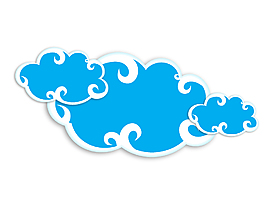 卡通创意蓝色祥云矢量元素