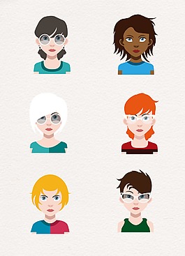 现代时尚人物头像设计