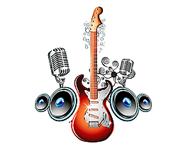 卡通创意吉他矢量元素