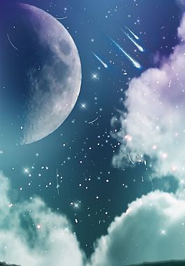 儿时幻想梦幻星空背景