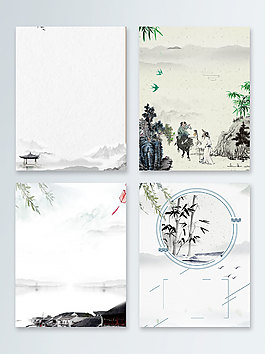 中国风竹子清明节广告背景