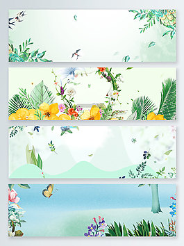 踏青花鸟上新banner背景