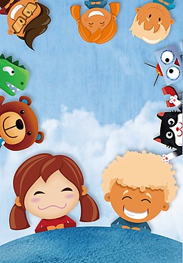 手绘卡通儿童节背景