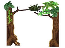 绿色树木绿叶装饰图案元素