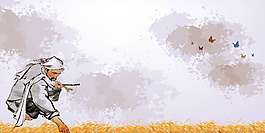 彩绘劳动人民海报背景设计