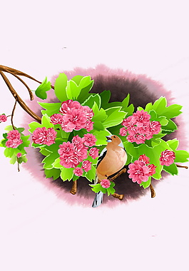 杜鹃花朵儿装饰元素设计