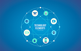 蓝色互联网元素