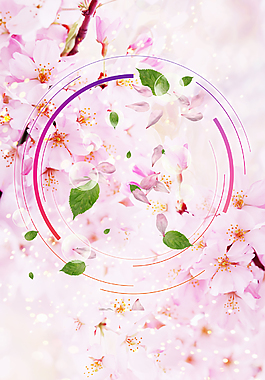 浪漫梦幻唯美樱花节海报背景