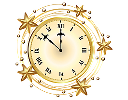 手绘卡通金色闹钟矢量AI素材