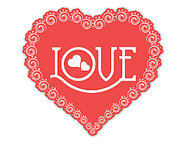 红色祥云爱心love矢量元素