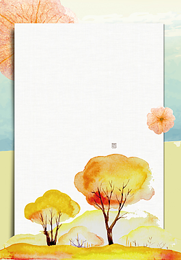 水彩秋季秋分背景