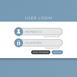 简约商务灰蓝色网页登录界面