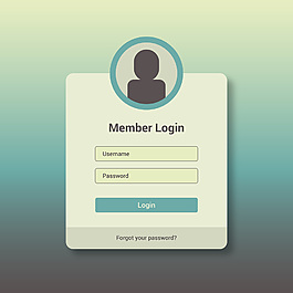 清新蓝绿渐变底纹UI登录页面设计