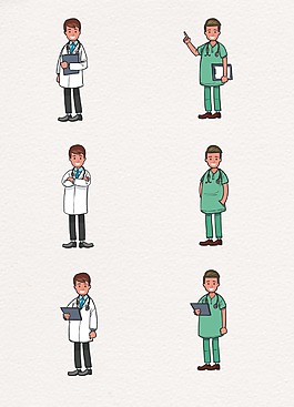 手绘彩色医生设计